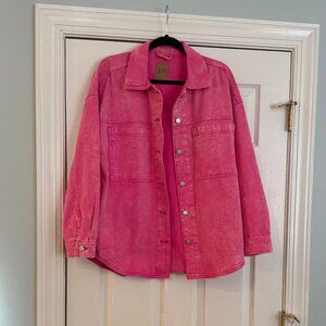 GAP Oversized Denim Shirt Jacket Pink Women’s Size Small - NWOT - Never worn